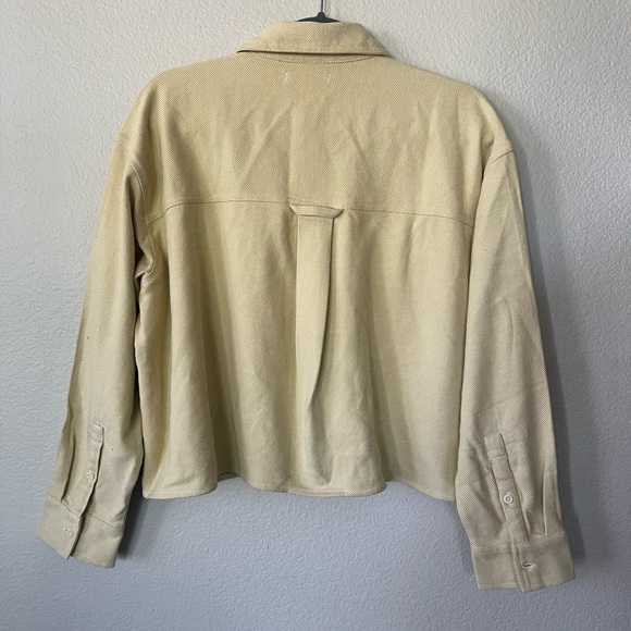 NWT Madewell Flannel Cargo Button-Up Shirt in Haystack White Women’s Size M - Picture 4 of 16